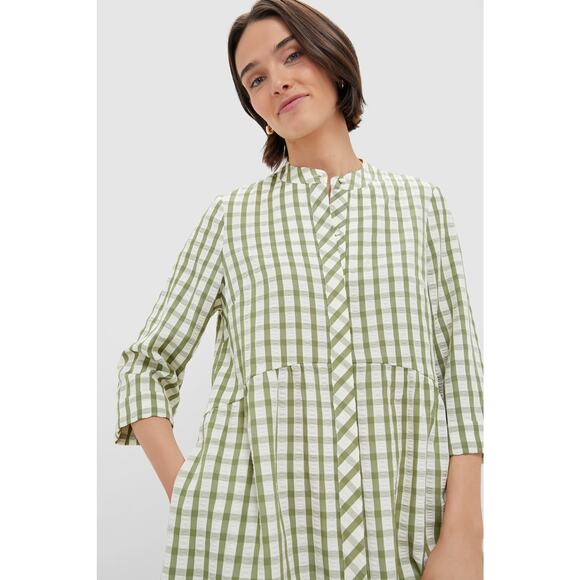TUCKERNUCK Sage Seersucker Gingham Royal Shirt Dress Size XS NWT - Picture 5 of 7
